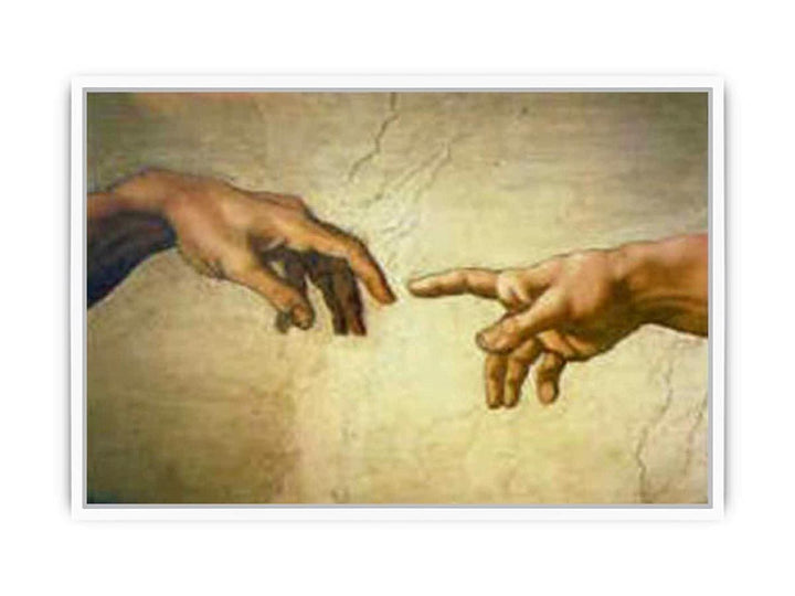 Creation of Adam Hands only Framed Print