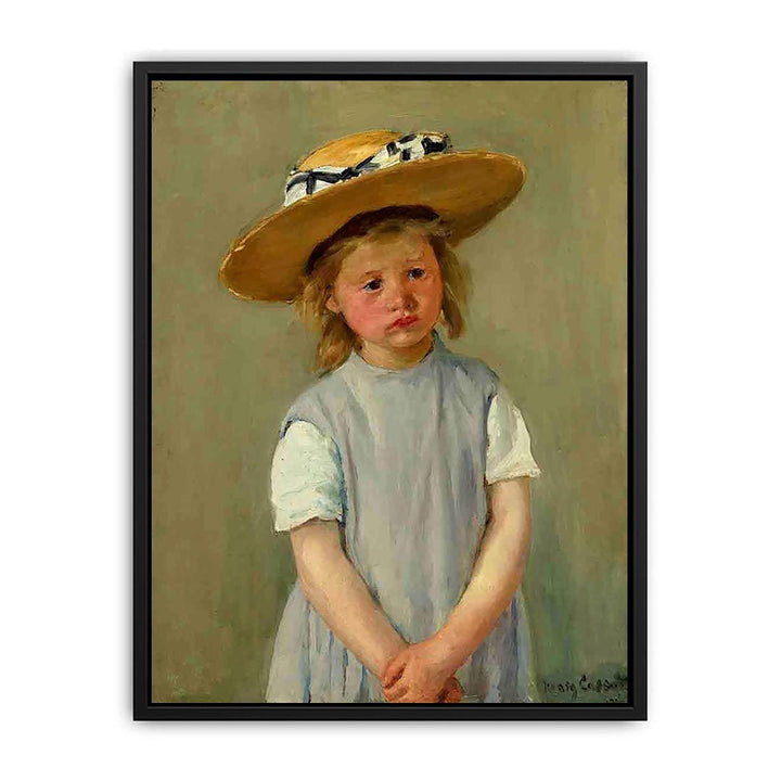 Child In A Straw Hat Canvas Print
