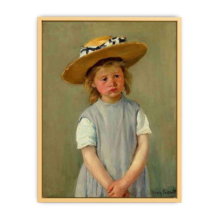 Child In A Straw Hat Streched canvas
