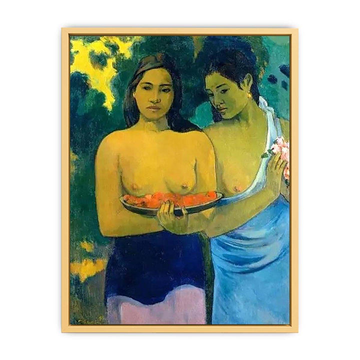 Two Tahitian Women by Paul Gauguin Streched canvas