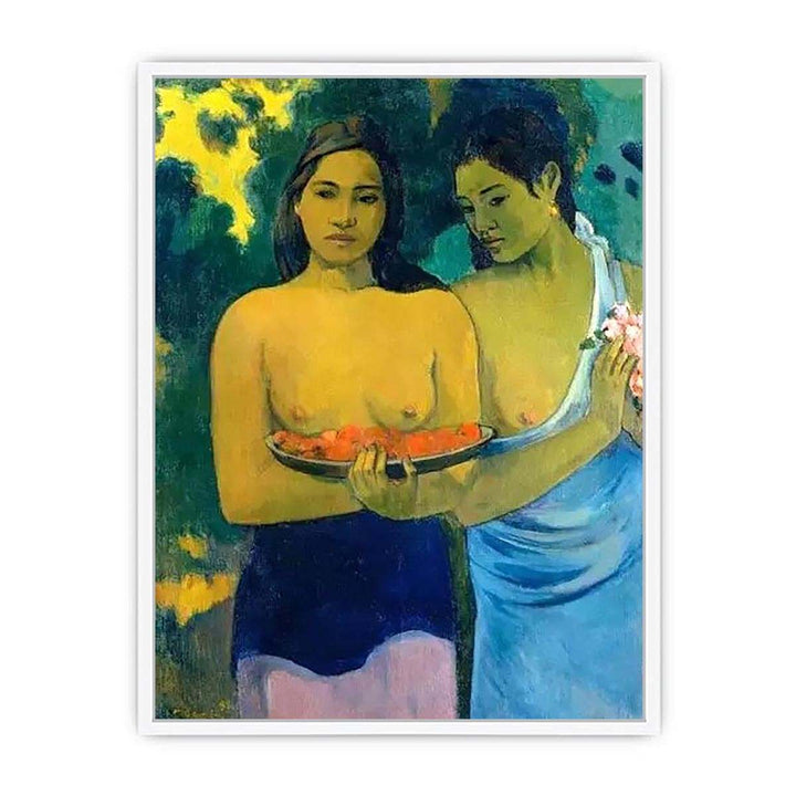 Two Tahitian Women by Paul Gauguin Framed Print