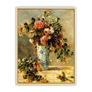 Roses And Jasmine In A Delft Vase  Art Print
