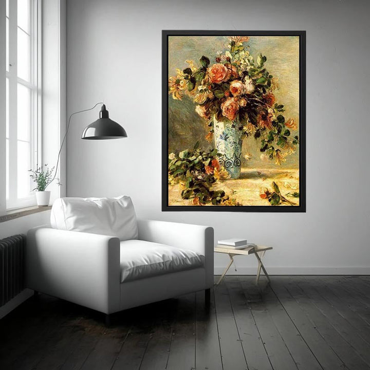Roses And Jasmine In A Delft Vase Painting