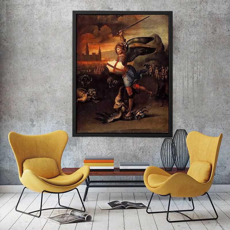 Saint Michael And The Dragon by Raphael Painting 