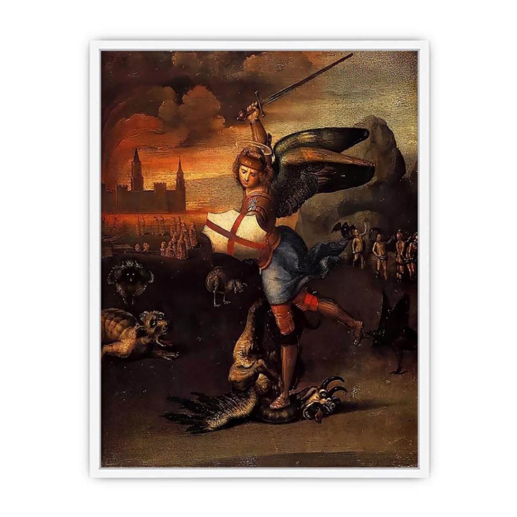 Saint Michael And The Dragon Framed Print