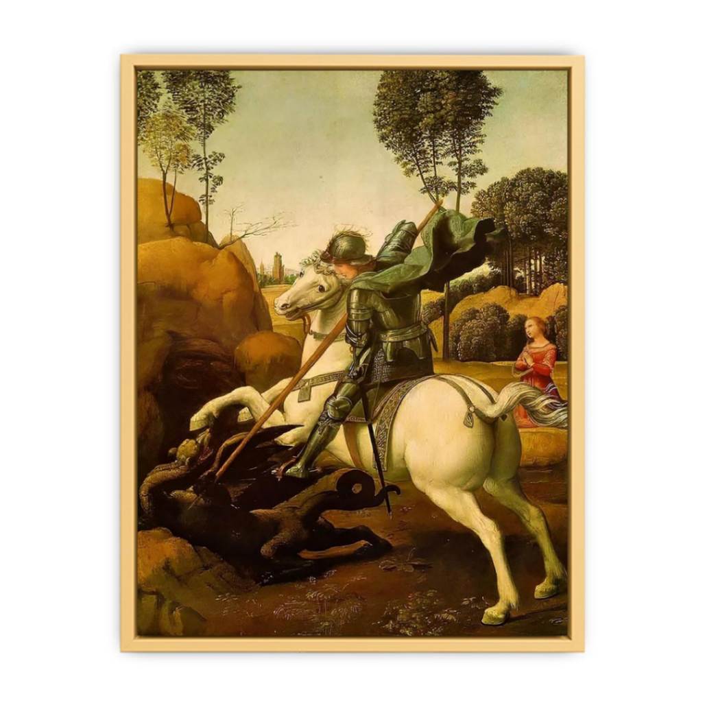 Saint George and the Dragon by Raphael Streched canvas