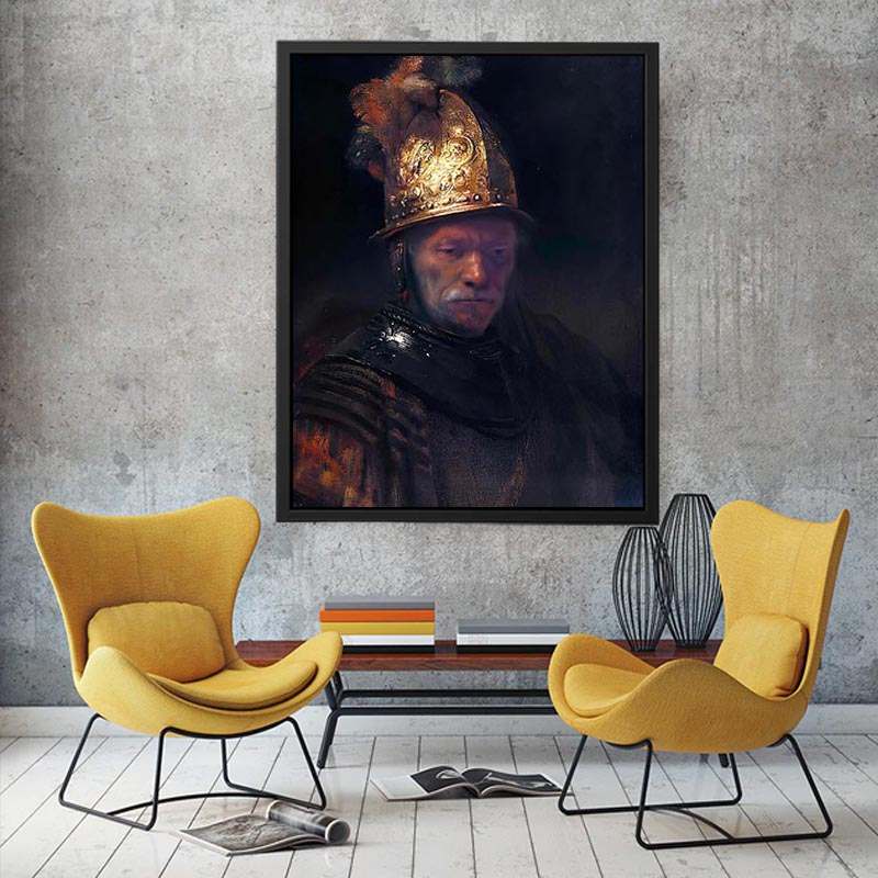 Man in a Golden Helmet c. 1650 by Rembrandt Van Rijn Painting 