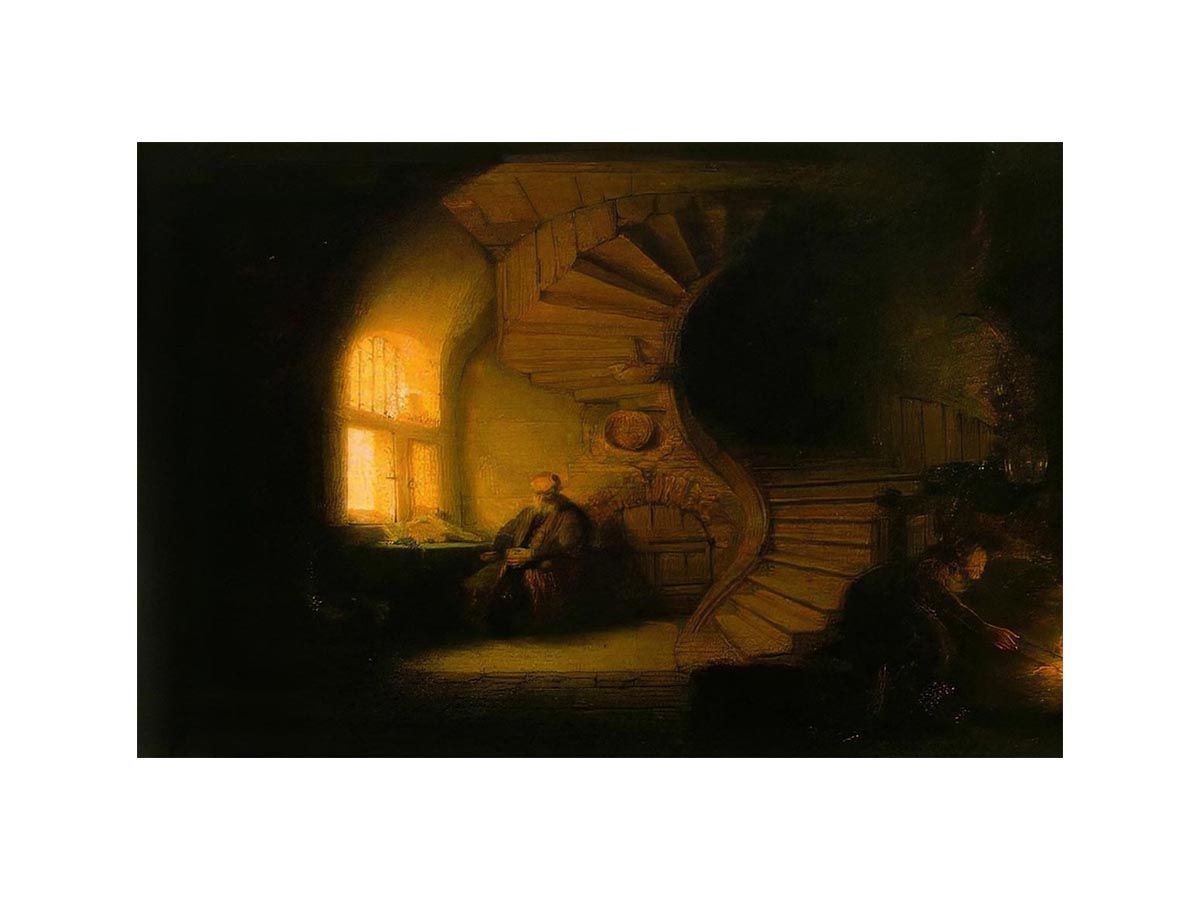 Philosopher in Meditation 1632 by Rembrandt Van Rijn