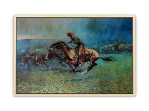 Remington Stampede by Frederic Remington  Art Print