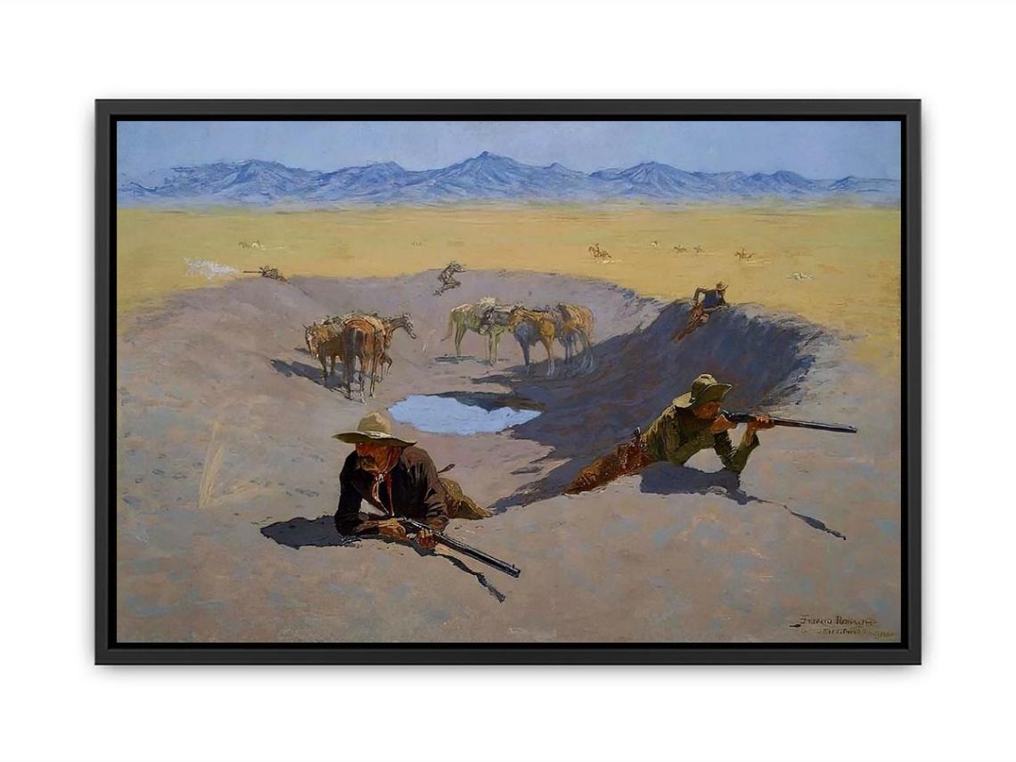 Fight For The Water Hole Canvas Print