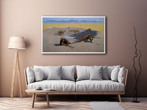 Fight For The Water Hole by Frederic Remington Painting 