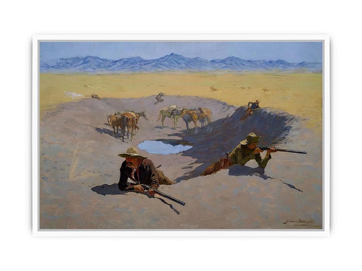 Fight For The Water Hole Framed Print