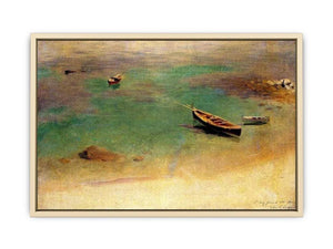A Boat in the Waters off Capri  Art Print
