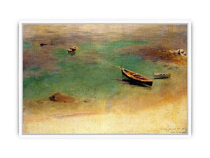 A Boat in the Waters off Capri Framed Print