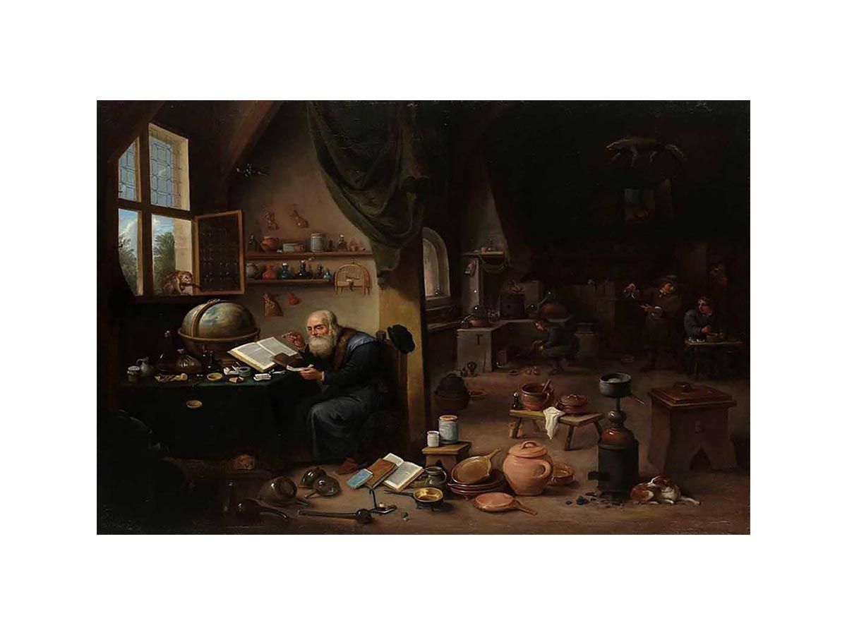 An Alchemist in his Workshop by David The Younger Teniers