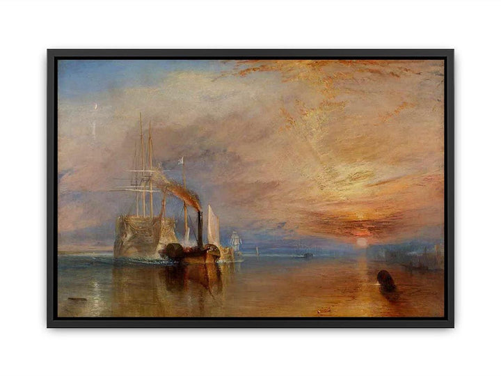 The 'Fighting Temeraire' tugged to her Last Berth to be broken up 1838-39 Canvas Print