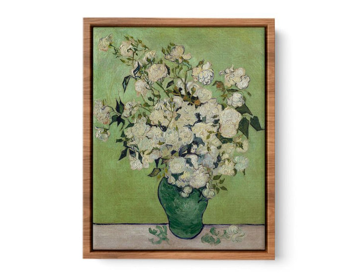 Vase Of Roses By Van Gogh framed Print