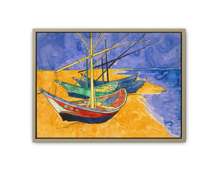 Fishing Boats By Van Gogh framed Print