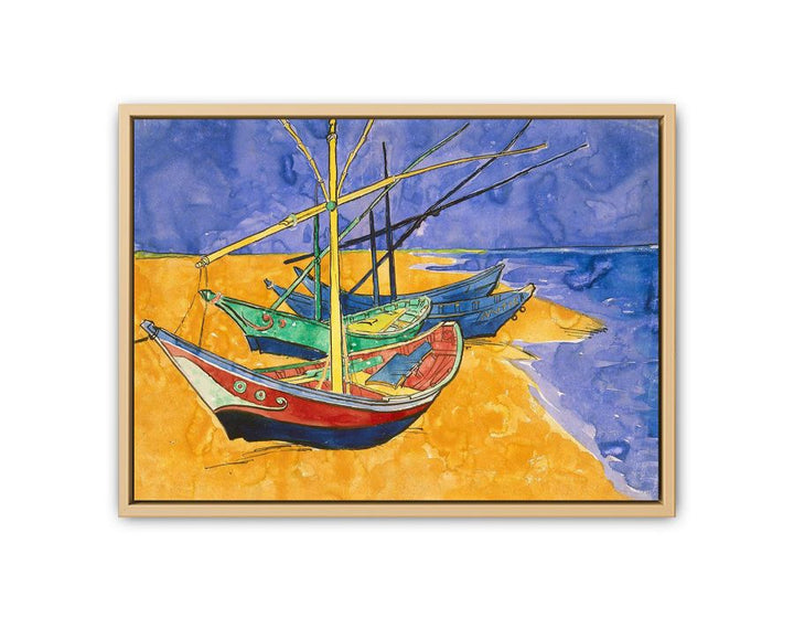 Fishing Boats By Van Gogh framed Print