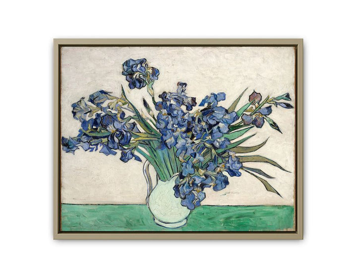 Irises In Vase Painting By Van Gogh framed Print