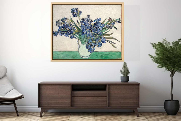 Irises In Vase Painting By Van Gogh Art Print