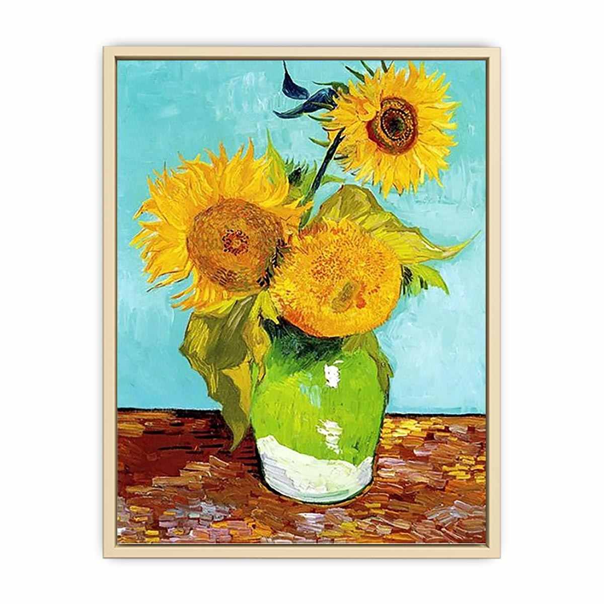 Sunflowers on Green By Van Gogh  Art Print