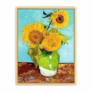 Sunflowers on Green By Van Gogh Streched canvas