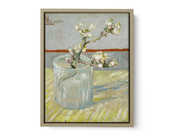 Sprig Of Flowering Almond In A Vase By Van Gogh framed Print
