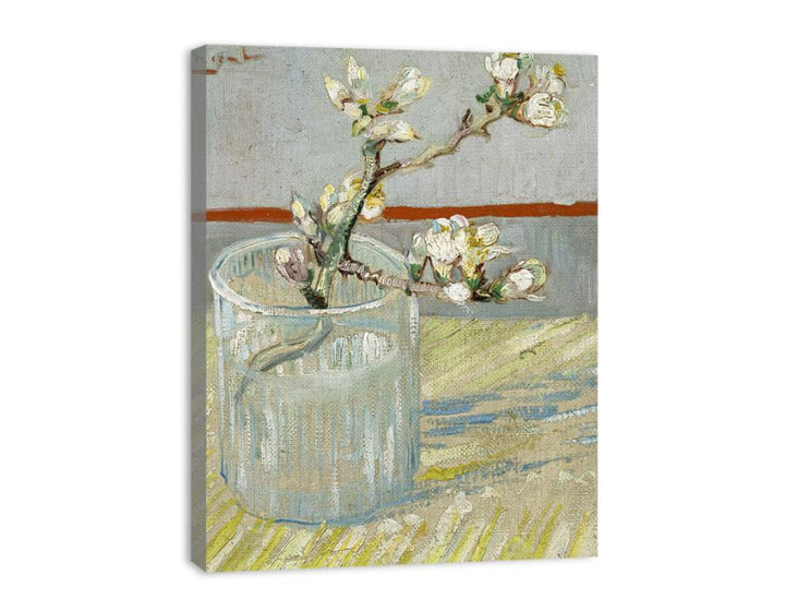 Sprig Of Flowering Almond In A Vase By Van Gogh  canvas Print