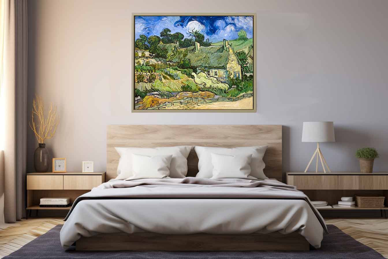 Thatched Cottages At Cordeville By Van Gogh Art Print