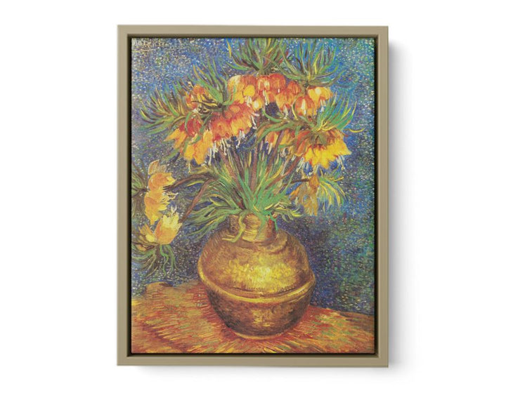 Flowers In Copper Vase By Van Gogh framed Print