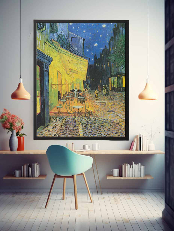 Cafe Terrace at Night Painting Art Print.