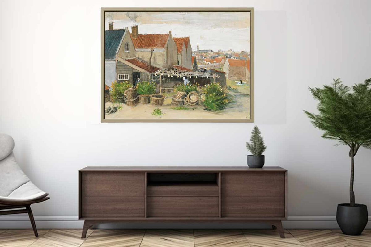 He Fish Drying Barn Art Print