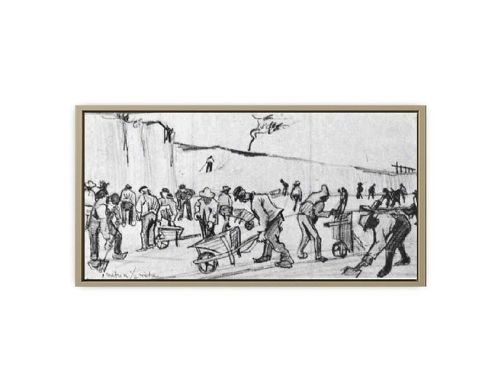 Sand Diggers in Dekkersduin near The Hague framed Print