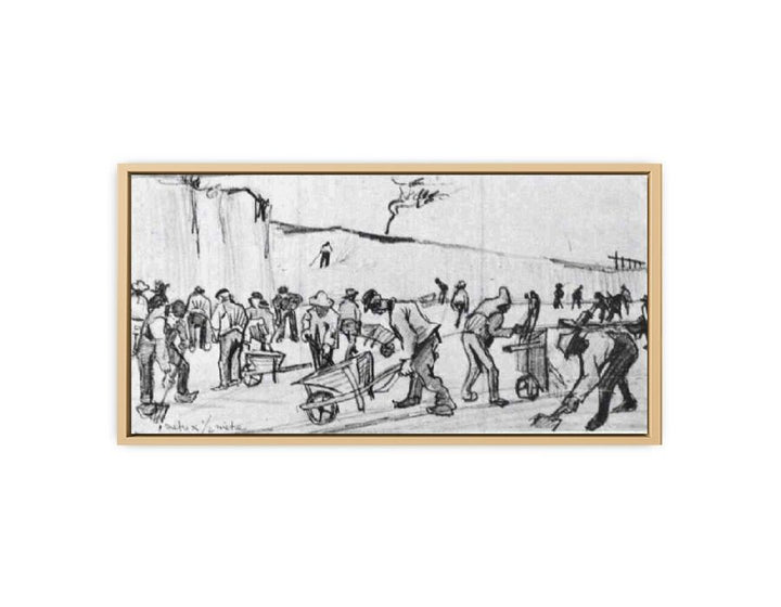 Sand Diggers in Dekkersduin near The Hague framed Print