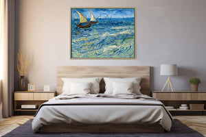 Seascape Boats Painting Art Print