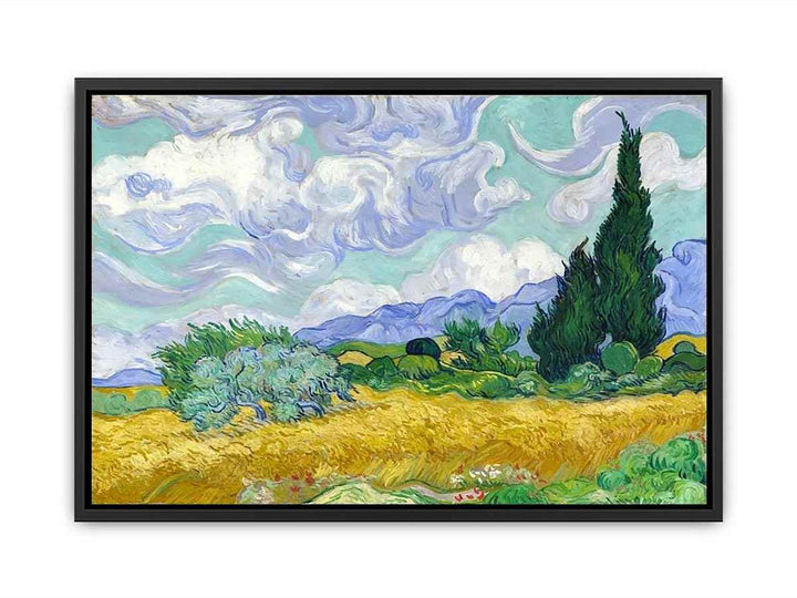 Wheat Field with Cypresses Canvas Print