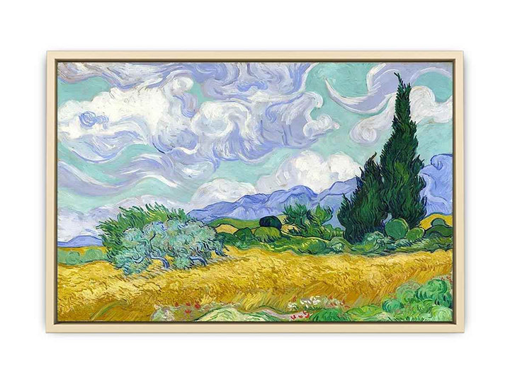 Wheat Field with Cypresses  Art Print