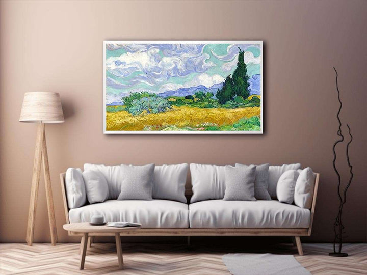 Wheat Field with Cypresses  Painting