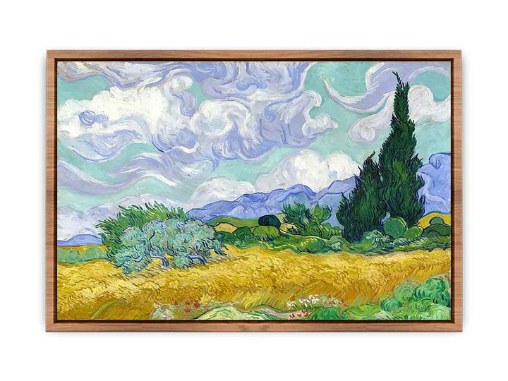 Wheat Field with Cypresses  Poster