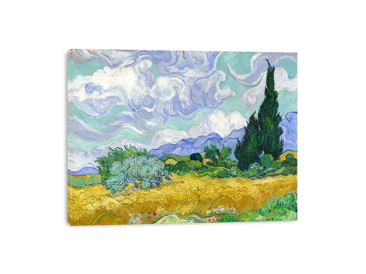 Wheat Field with Cypresses  Painting