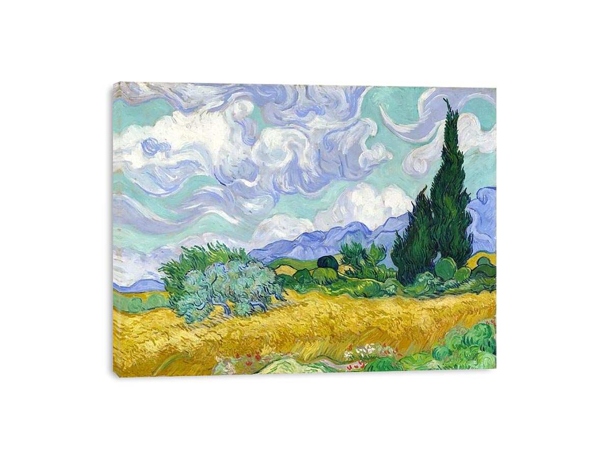Wheat Field with Cypresses by Vincent Van Gogh Painting 
