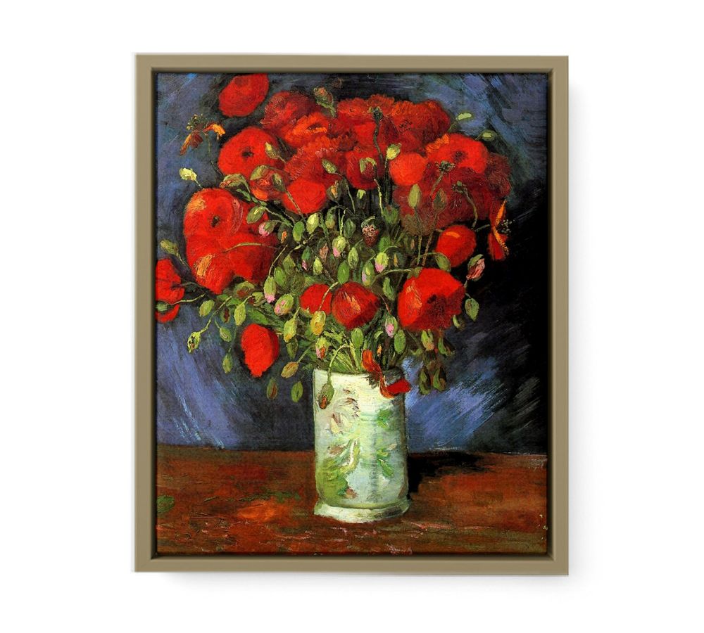 Vase with Red Poppies framed Print