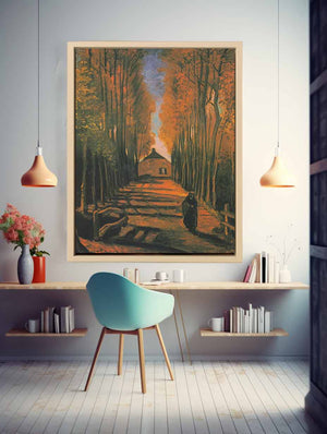 Poplars in autumn Art Print