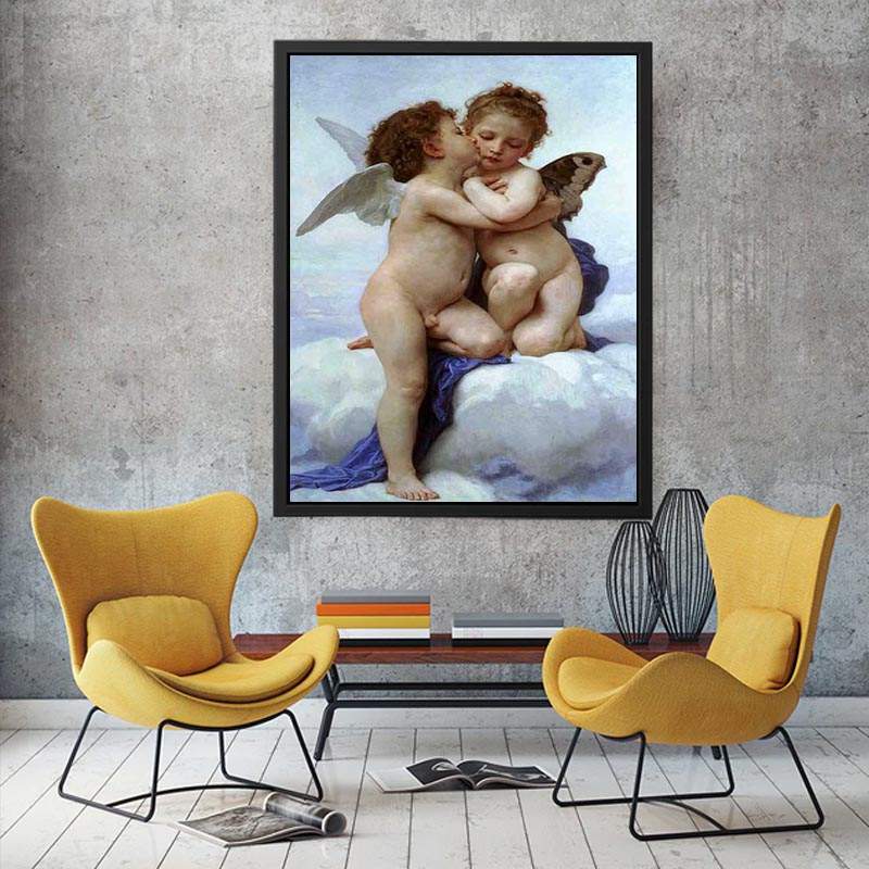 L'Amour et Psyche, enfants (Cupid and Psyche as Children) by William-Adolphe Bouguereau Painting