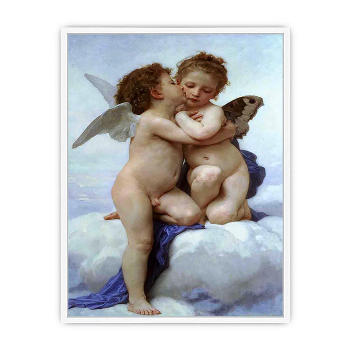L'Amour et Psyche, enfants (Cupid and Psyche as Children) Framed Print