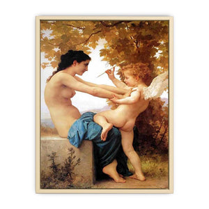Young Girl Defending Herself against Eros 1880  Art Print