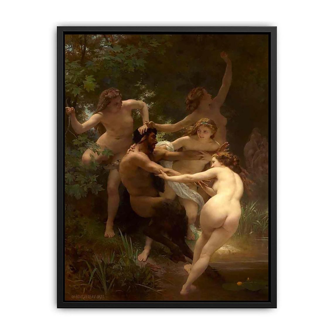 Nymphes et Satyre (Nymphs and Satyr) Canvas Print