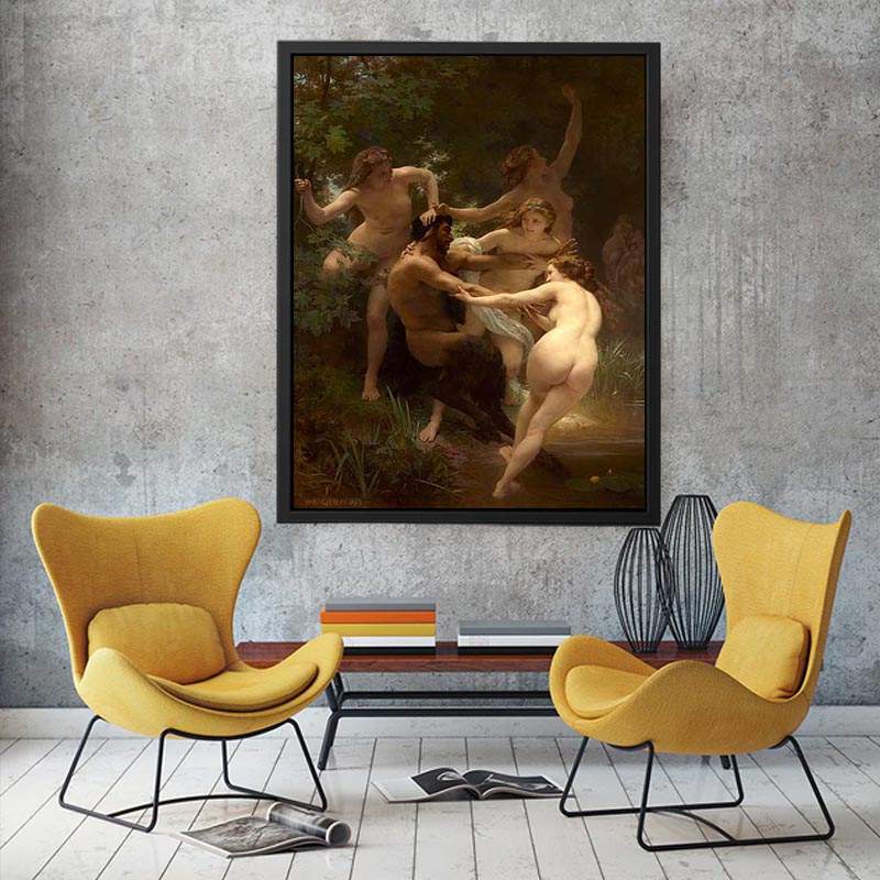Nymphes et Satyre (Nymphs and Satyr) by William-Adolphe Bouguereau Painting 