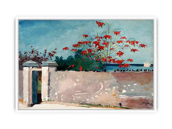 A Wall, Nassau Framed Print
